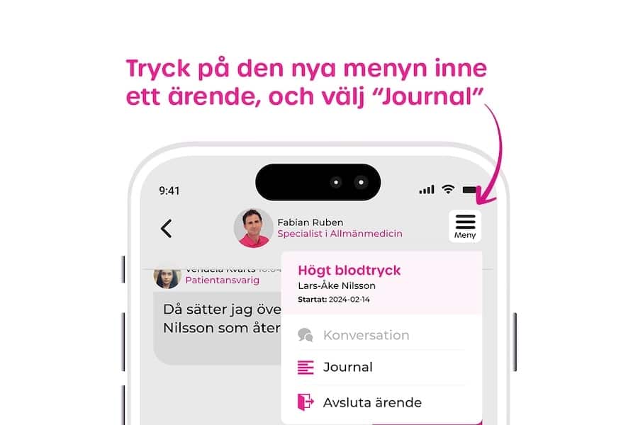 lasa min journal app vardcentral arende forklaring